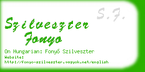 szilveszter fonyo business card