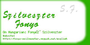 szilveszter fonyo business card